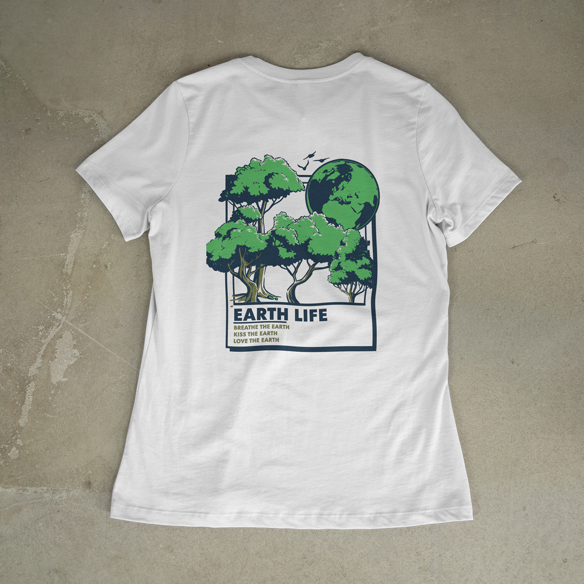 Earth Life Gradient Front + Nature Back DTF T-Shirt