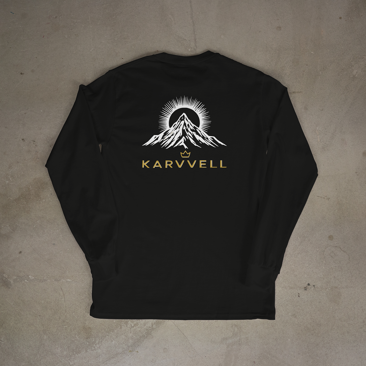 KARVVELL Crown Mountain Sweatshirt – Black Gold Edition