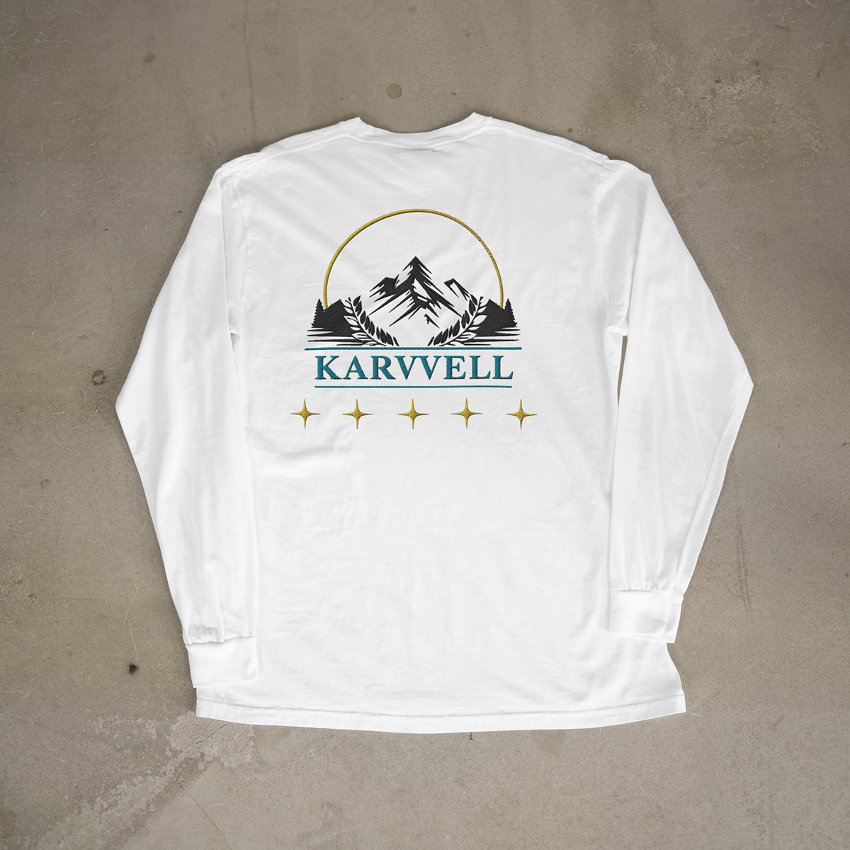 KARVVELL Mountain Horizon Sweatshirt – White Gold Edition