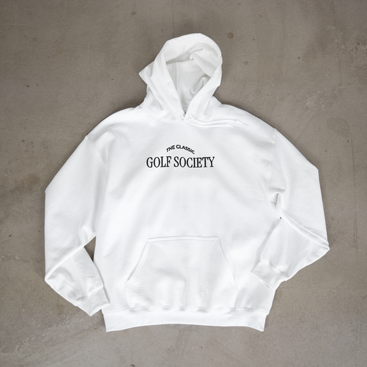 The Classic Golf Society – Embroidered Hoodie Weiß