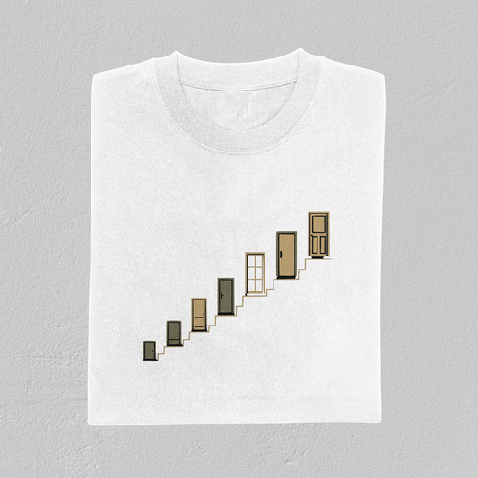 Stairway of Doors – Choices & Growth DTF-Print T-Shirt