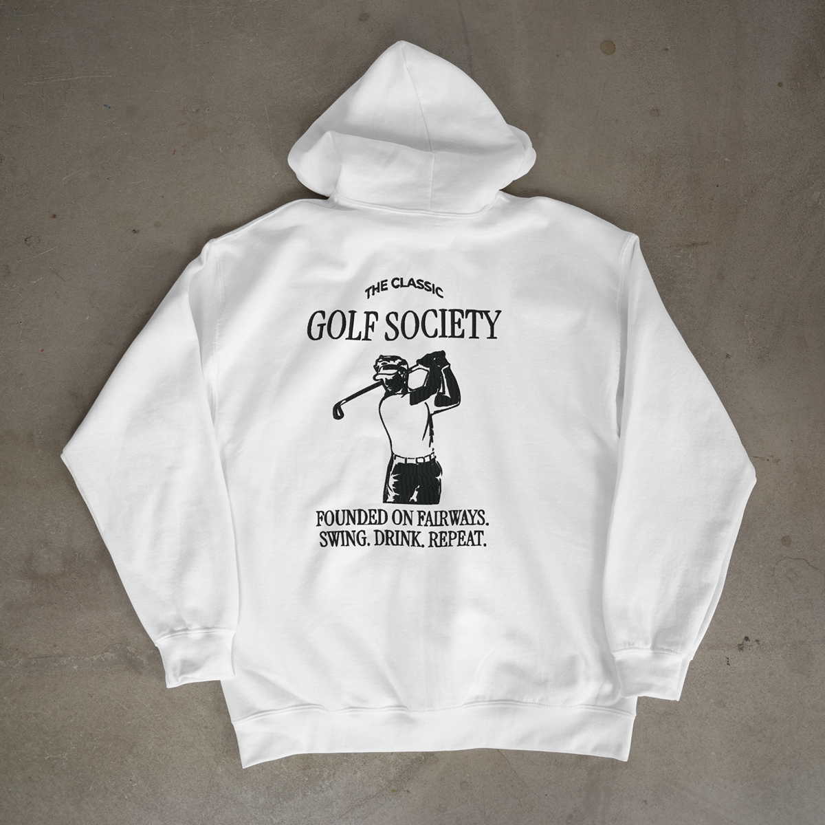 The Classic Golf Society – Embroidered Hoodie Weiß