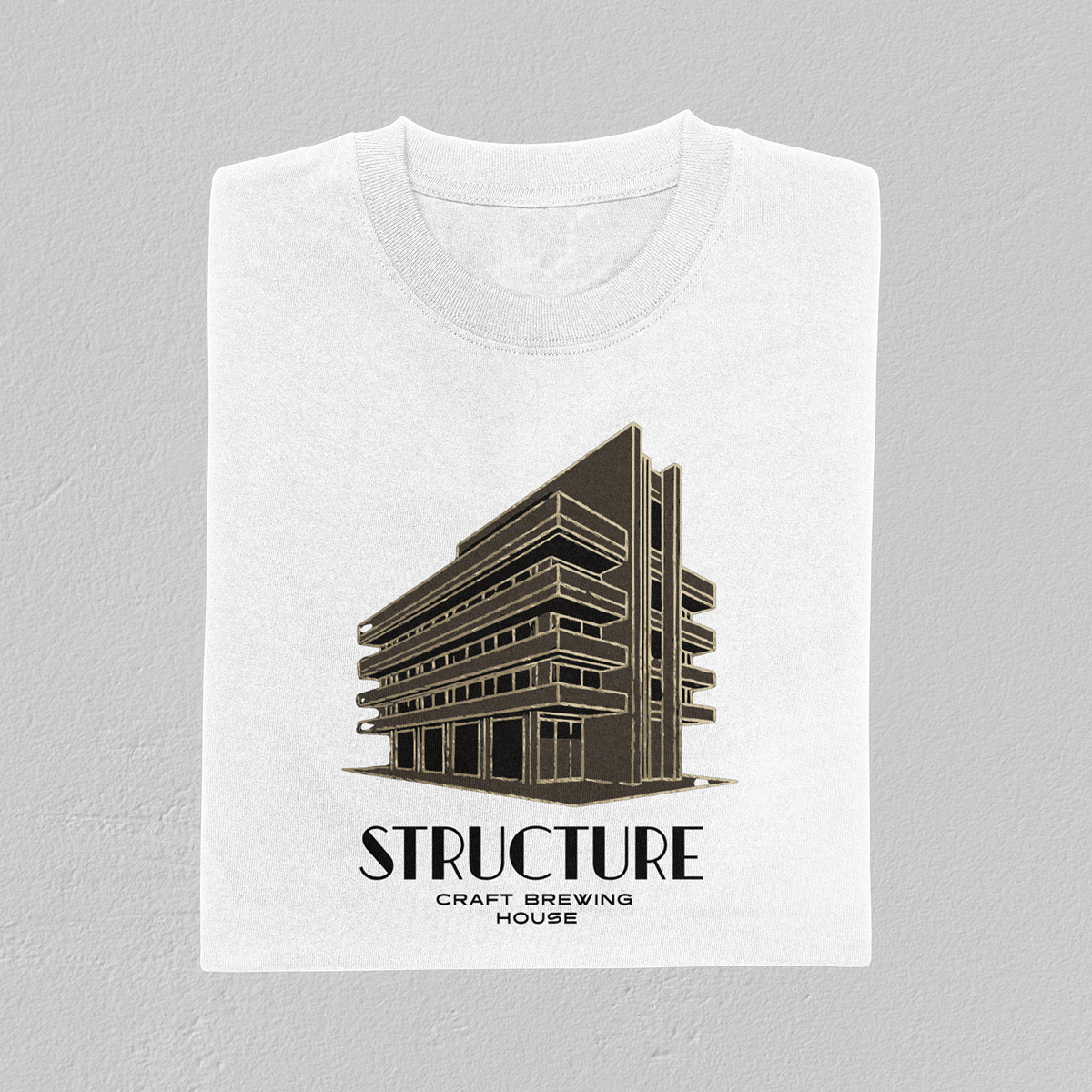 STRUCTURE Craft Brewing House – Building Tee DTF Weiß